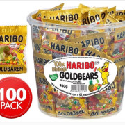 (2025年1月下旬到貨) 德國Haribo 桶裝熊仔糖 (100包/共980g)